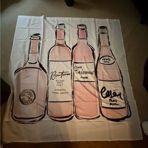 Custom Blush Wine Bottle Graphic Shower Curtain